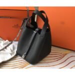 HERM Picotin Lock 18 Bag In Black Clemence Leather - 图片 7