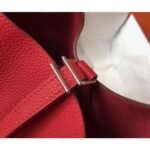HERM Picotin Lock 18 Bag In Red Clemence Leather - 图片 6