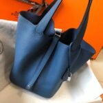 HERM Picotin Lock 22 Bag In Blue Agate Clemence Leather - 图片 2
