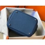 HERM Picotin Lock 22 Bag In Blue Agate Clemence Leather - 图片 3