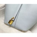 HERM Picotin Lock 22 Bag In Blue Brume Clemence Leather - 图片 3