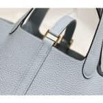 HERM Picotin Lock 22 Bag In Blue Brume Clemence Leather - 图片 4