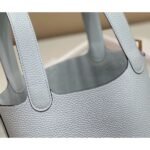 HERM Picotin Lock 22 Bag In Blue Brume Clemence Leather - 图片 7