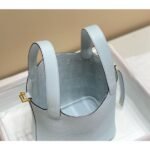 HERM Picotin Lock 22 Bag In Blue Brume Clemence Leather - 图片 8