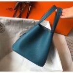 HERM Picotin Lock 22 Bag In Blue Jean Clemence Leather - 图片 2
