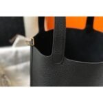 HERM Picotin Lock 22 Bag In Black Clemence Leather - 图片 5