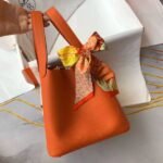 HERM Picotin Lock 22 Bag In Orange Clemence Leather - 图片 5