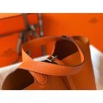HERM Picotin Lock 22 Bag In Orange Clemence Leather - 图片 6