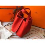 HERM Picotin Lock 22 Bag In Red Clemence Leather - 图片 2