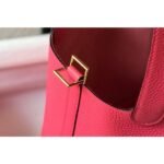 HERM Picotin Lock 22 Bag In Rose Lipstick Clemence Leather - 图片 4
