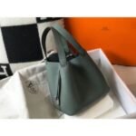 HERM Picotin Lock 22 Bag In Vert Amande Clemence Leather - 图片 2