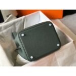 HERM Picotin Lock 22 Bag In Vert Amande Clemence Leather - 图片 3