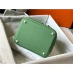 HERM Picotin Lock 22 Bag In Vert Criquet Clemence Leather - 图片 3
