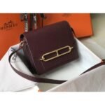 HERM Mini Sac Roulis 18cm Bag In Burgundy Evercolor Calfskin - 图片 4