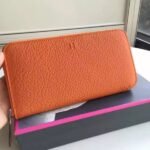 HERM Orange Clemence Azap Zipped Wallet