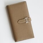 HERM Bearn Long Handmade Wallet in Taupe Epsom Calfskin
