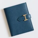 HERM Bearn Compact Handmade Wallet in Deep Blue Epsom Calfskin