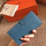 HERM Blue Jean Clemence Bearn Gusset Wallet - 图片 2