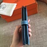 HERM Blue Jean Clemence Bearn Gusset Wallet - 图片 3