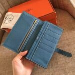 HERM Blue Jean Clemence Bearn Gusset Wallet - 图片 4