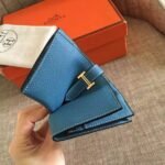 HERM Blue Jean Clemence Bearn Gusset Wallet - 图片 8