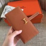 HERM Brown Clemence Bearn Gusset Wallet - 图片 3