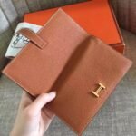 HERM Brown Clemence Bearn Gusset Wallet - 图片 6