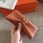 HERM Brown Clemence Bearn Gusset Wallet - 图片 7