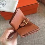 HERM Brown Clemence Bearn Gusset Wallet - 图片 8