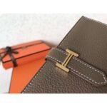 HERM Taupe Clemence Bearn Gusset Wallet - 图片 4
