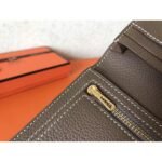 HERM Taupe Clemence Bearn Gusset Wallet - 图片 6