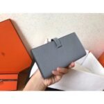 HERM Blue Lin Epsom Bearn Gusset Wallet - 图片 2