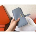 HERM Blue Lin Epsom Bearn Gusset Wallet - 图片 8