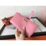 HERM Pink Epsom Bearn Gusset Wallet - 图片 7