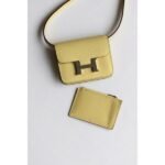 HERM Constance Slim Wallet in Jaune Poussin Epsom Calfskin - 图片 2