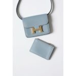 HERM Constance Slim Wallet in Blue Lin Evercolor Calfskin - 图片 2