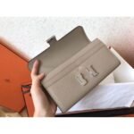 HERM Constance Long Wallet In Grey Epsom Leather - 图片 3