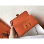 HERM Constance Long Wallet In Orange Epsom Leather - 图片 4