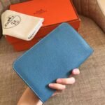 HERM Dogon Duo Wallet In Blue Jean Leather - 图片 2