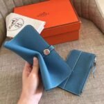 HERM Dogon Duo Wallet In Blue Jean Leather - 图片 5