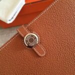 HERM Dogon Duo Wallet In Gold Clemence Leather - 图片 2