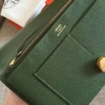 HERM Dogon Duo Wallet In Green Clemence Leather - 图片 2