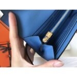 herm kelly classic long wallet in blue jean epsom leather