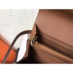 herm kelly classic long wallet in brown epsom leather