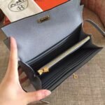 herm kelly classic long wallet in ciel epsom leather