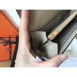 herm kelly classic long wallet in grey epsom leather