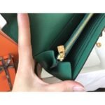 herm kelly classic long wallet in malachite epsom leather