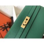 herm kelly classic long wallet in malachite epsom leather