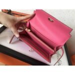 herm kelly classic long wallet in pink epsom leather