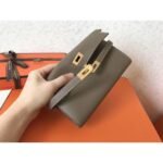 herm kelly classic long wallet in taupe epsom leather